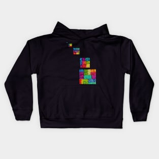 Psychedelic Abstract colourful work 217 Crest Kids Hoodie